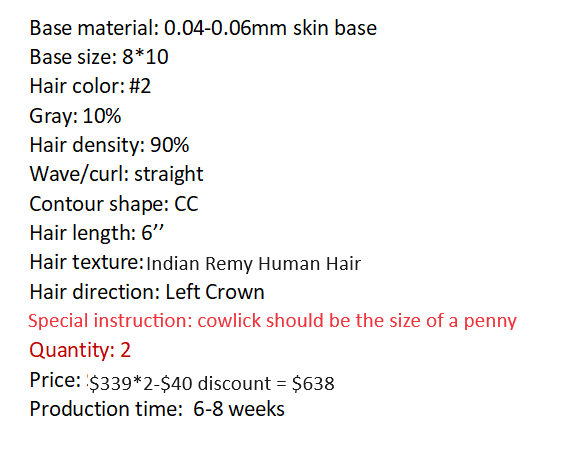 Custom Made Hair System