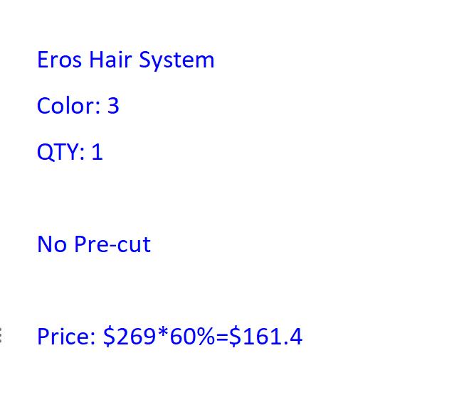 Eros 3 without pre-cut