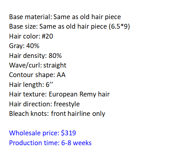 Custom Made Hair System