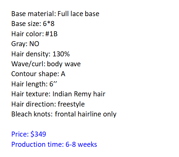 Custom Made Hair System