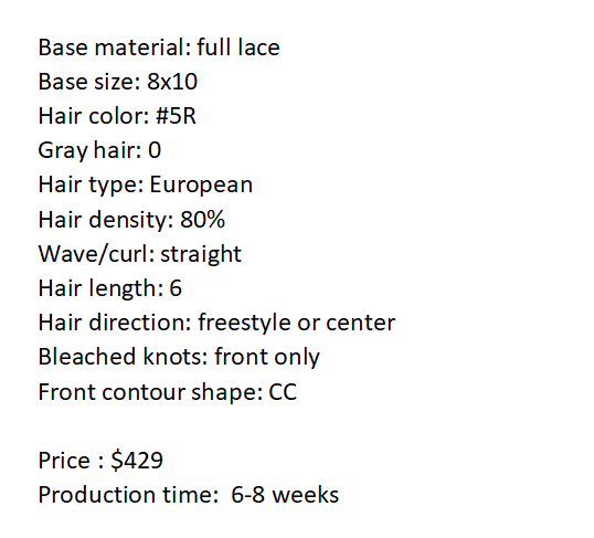 Custom Made Hair System