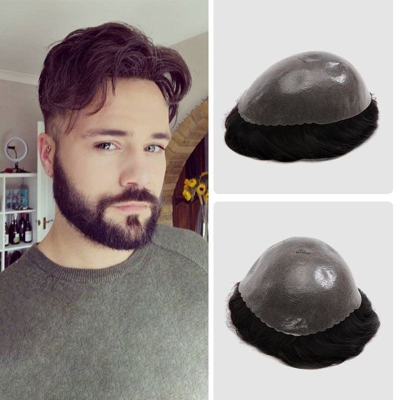 Achilles Men's Hair Unit | Full Skin Base | Men's Hairstyle for Thin Hair