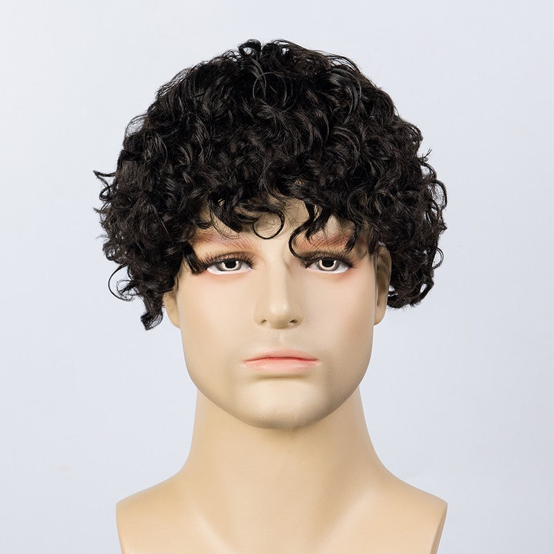 Adam Men Curly Hair Toupee 20mm Rod Size Curl | High End Hair Look