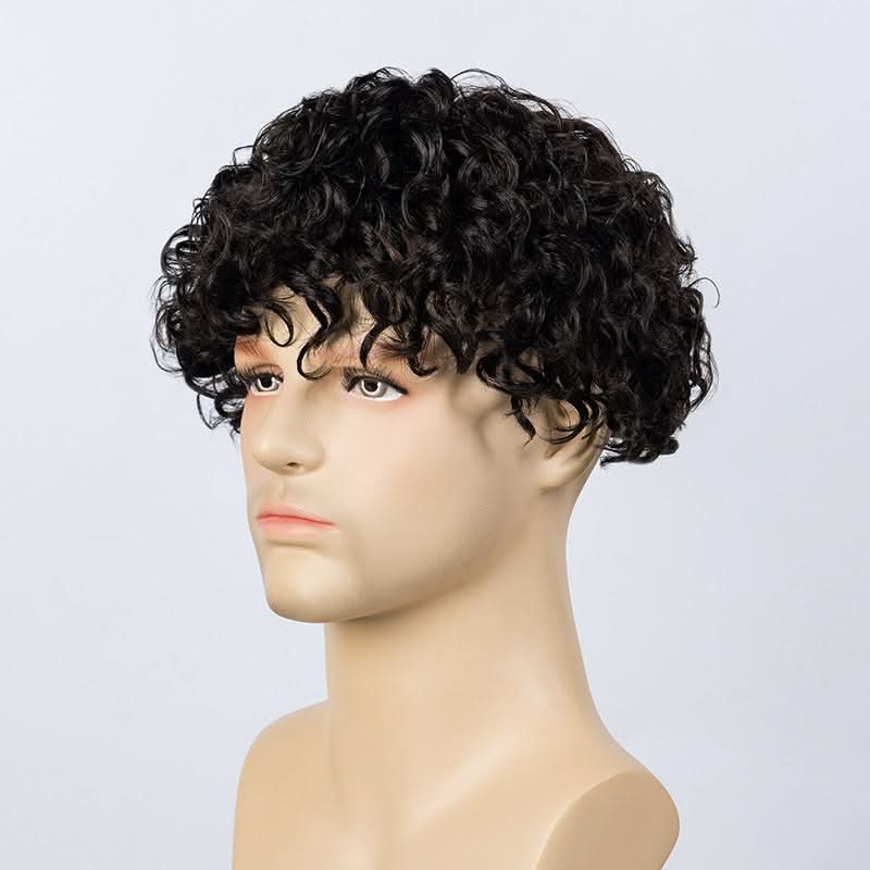 Adam Men Curly Hair Toupee 20mm Rod Size Curl | High End Hair Look