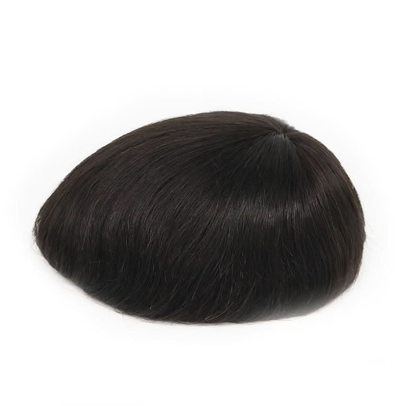 Poseidon Men's Receding Hairline Solution | Deluxe Silk Base with 1'' Thin Skin Around | Straight Hairstyle
