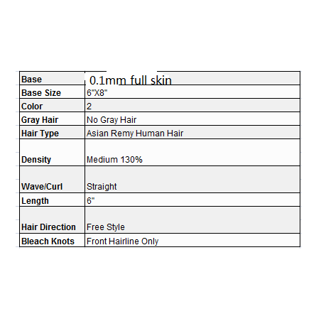 Custom Made Hair System Custom Made Hair System