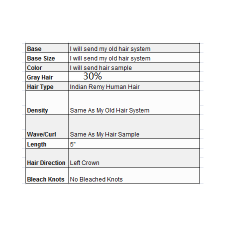 Custom Made Hair System Custom Made Hair System