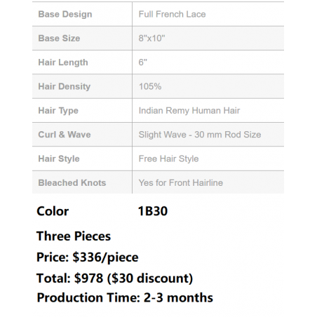 Custom Made Hair System Custom Made Hair System