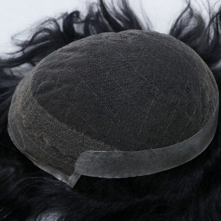 Atlas Men's Real Hair Toupee | Lace in Center with PU Around | Long and Thick Hairstyle for Men Atlas Men's Real Hair Toupee | Lace in Center with PU Around | Long and Thick Hairstyle for Men