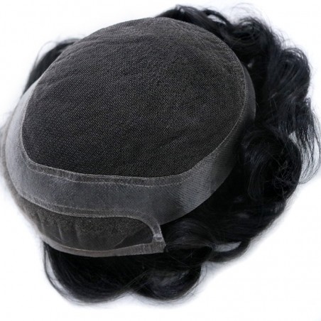Simois Hair System for Men | Full Lace in Center with 1'' Thin Skin Around and 1/2'' Lace in the Front | Hollywood Style Simois Hair System for Men | Full Lace in Center with 1'' Thin Skin Around and 1/2'' Lace in the Front | Hollywood Style
