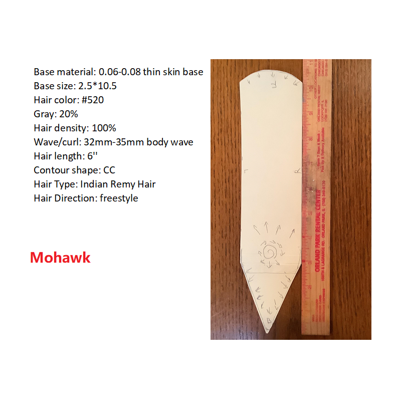 Custom Made Mohawk Hair piece LavividHair