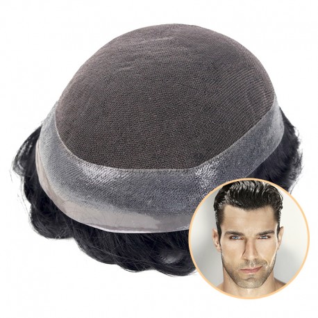 Best for Traveling Easily Styled Half Wig for Men  - Lavividhair