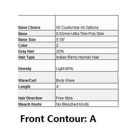 Custom Made Hair System Custom Made Hair System