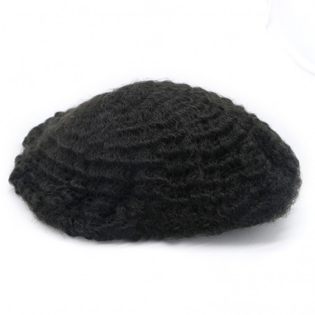 Niles African American Toupee for Black Men in 8mm Rod Size Curl | Short Curly Human Hair Niles African American Toupee for Black Men in 8mm Rod Size Curl | Short Curly Human Hair