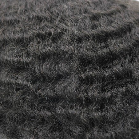 Niles African American Toupee for Black Men in 8mm Rod Size Curl | Short Curly Human Hair