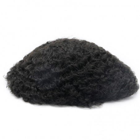 Owen Lace PU Afro Curly Hair Unit for Black Men in 10mm Rod Size Curl | Indian Human Hair Owen Lace PU Afro Curly Hair Unit for Black Men in 10mm Rod Size Curl | Indian Human Hair