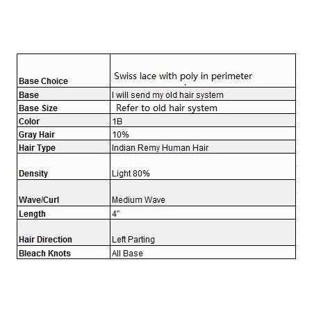 Custom Made Hair System Custom Made Hair System