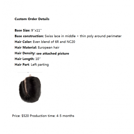 Custom Made Hair System Custom Made Hair System