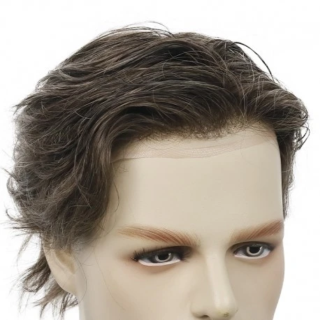 Mikey Blonde Highlighted Hair System with Durable Mono Base and Natural Looking Hairline