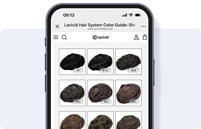 Choose your hair color from our Color Charts.