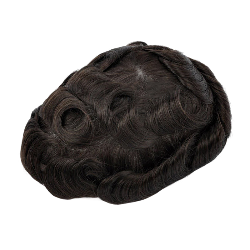 Clearance Single knotted Mirage 0.06 0.08mm Full Thin Skin #2 Pre Cut 7" × 8" Base & Pre Cut Hairstyle