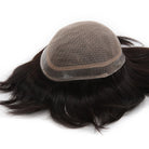 Poseidon Men's Receding Hairline Solution | Deluxe Silk Base with 1'' Thin Skin Around | Straight Hairstyle