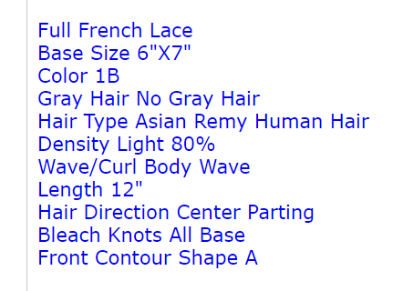 Custom Made Hair System