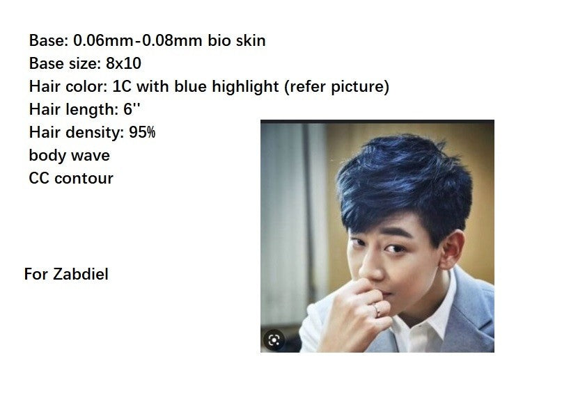 Custom made hair system for Zabdiel