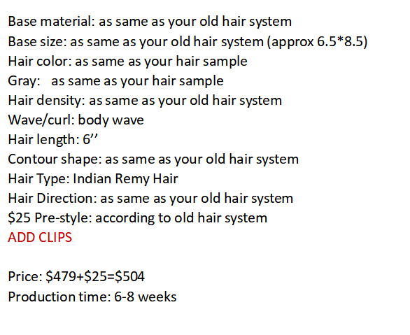 Custom Made Hair System