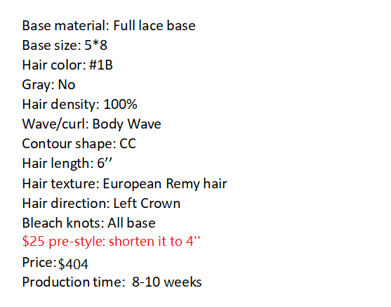 Custom Made Hair System