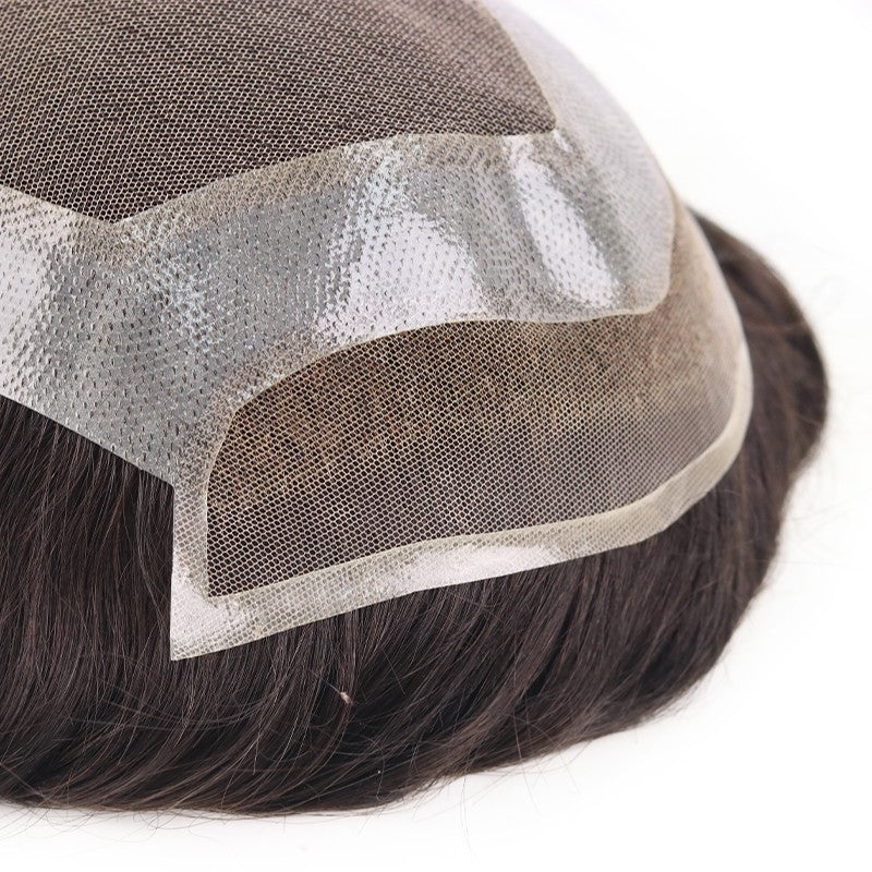 Simois Hair System for Men | Full Lace in Center with 1'' Thin Skin Around and 1/2'' Lace in the Front | Hollywood Style