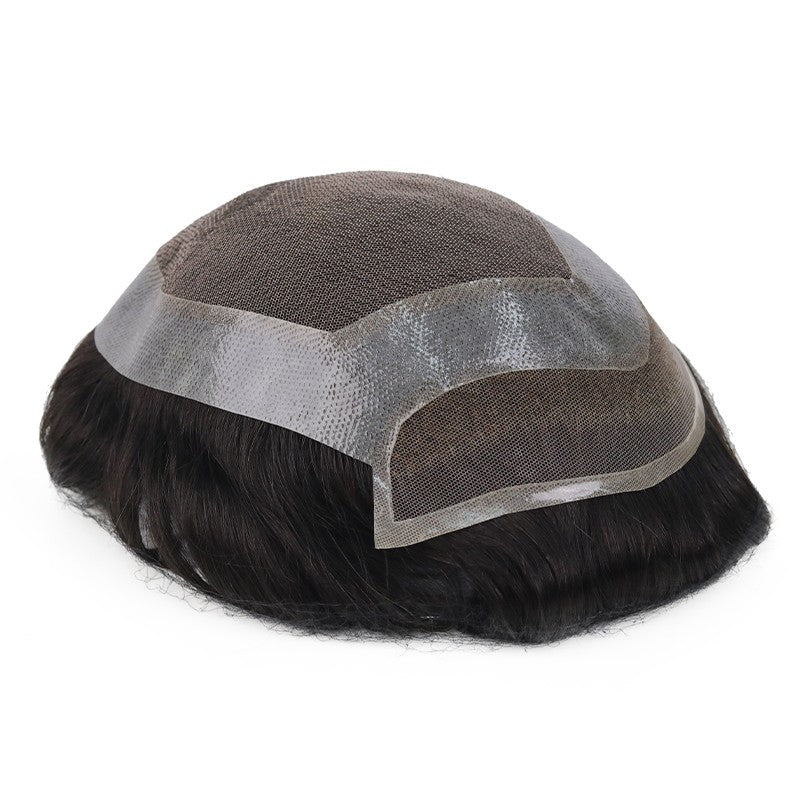 Simois Hair System for Men | Full Lace in Center with 1'' Thin Skin Around and 1/2'' Lace in the Front | Hollywood Style