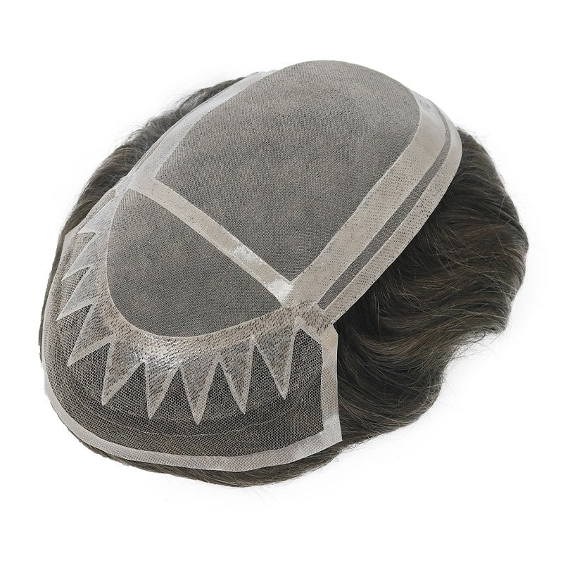 Mikey Blonde Highlighted Hair System with Durable Mono Base and Natural Looking Hairline