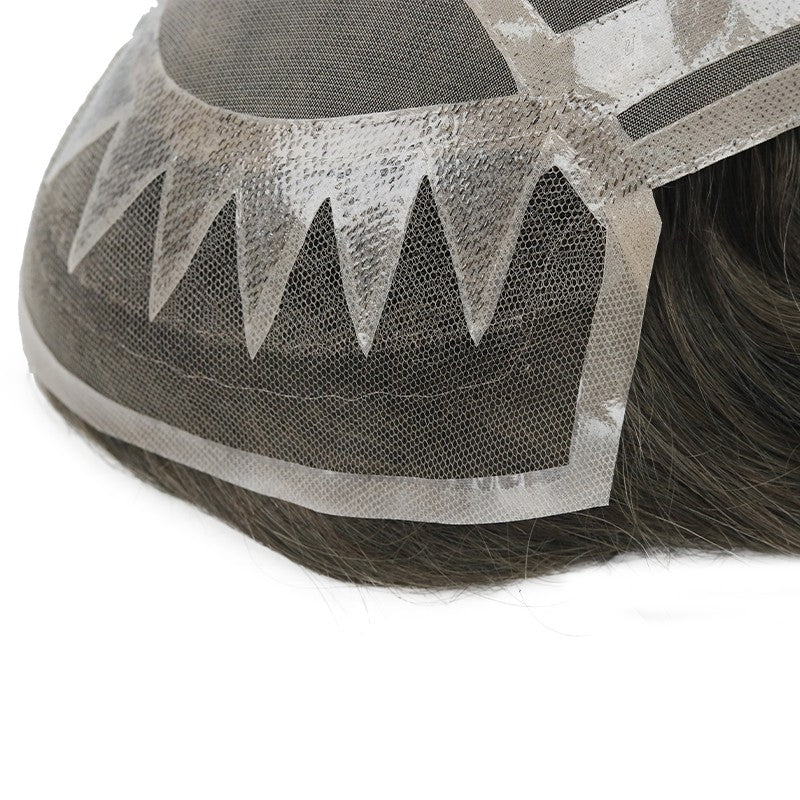 Mikey Blonde Highlighted Hair System with Durable Mono Base and Natural Looking Hairline