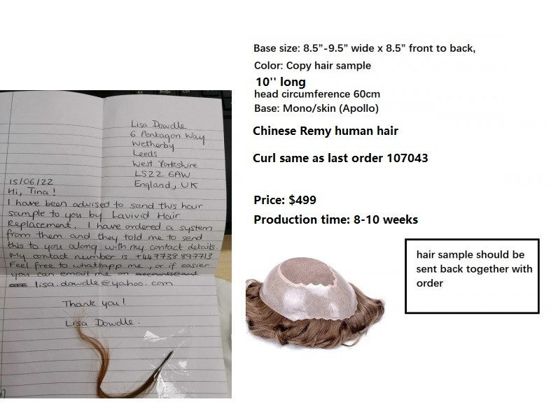 Wholesale Custom Made Hair System for Salon