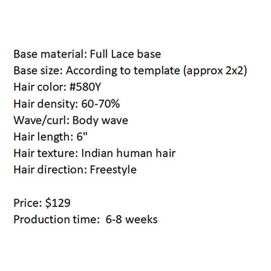 Custom Order for Hair Patch