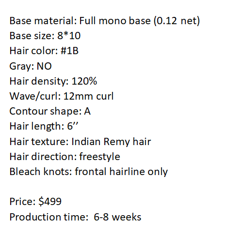 Custom Made Hair System