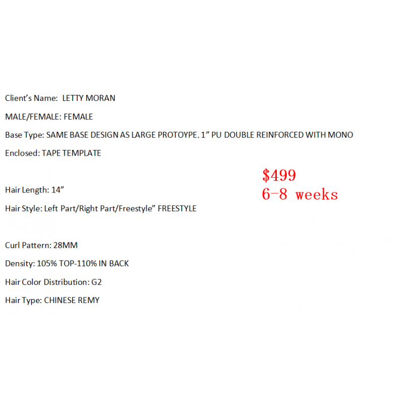 Wholesale Custom Made Hair System for Salon