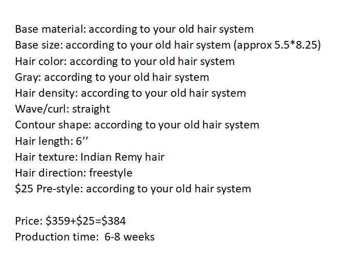 Custom Made Hair System
