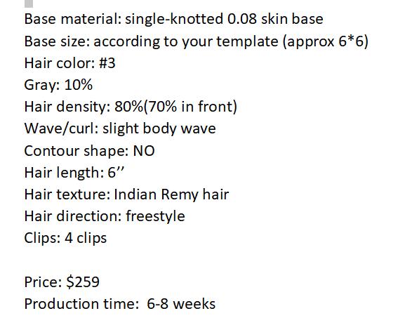 Custom Made Hair System