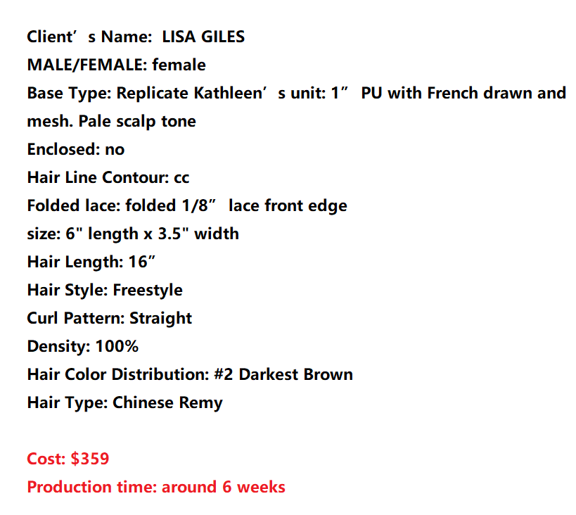 Wholesale Custom Made Hair System for Salon - Lisa