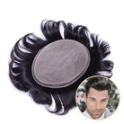 POSEIDON MEN'S RECEDING HAIRLINE SOLUTION | DELUXE SILK BASE WITH 1'' THIN SKIN AROUND, Size: 6“x9" Color: NC