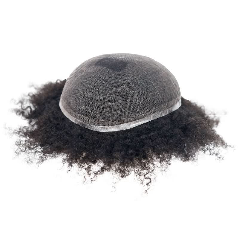Oscar Black Male Hair Units in 12mm Rod Size Curl of Lace and PU Bases