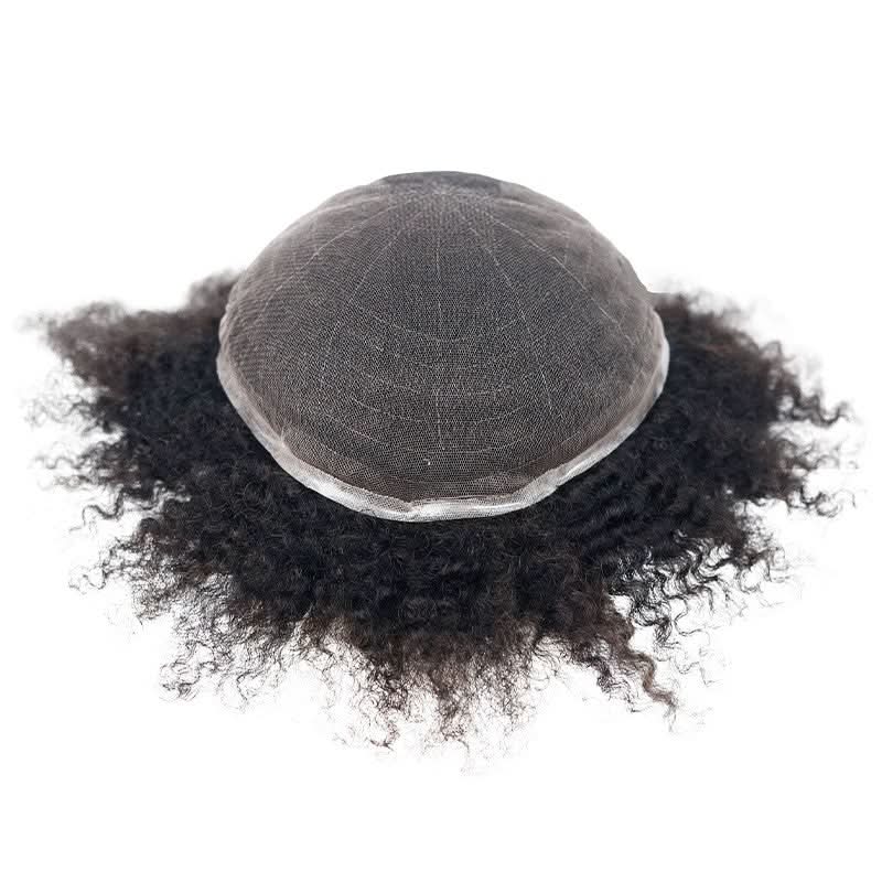 Oscar Black Male Hair Units in 12mm Rod Size Curl of Lace and PU Bases