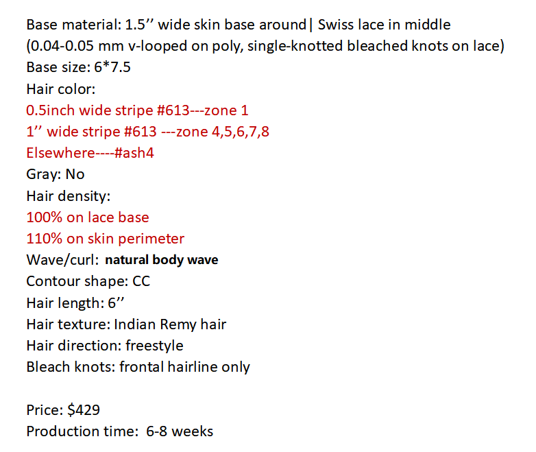 Custom Made Hair System