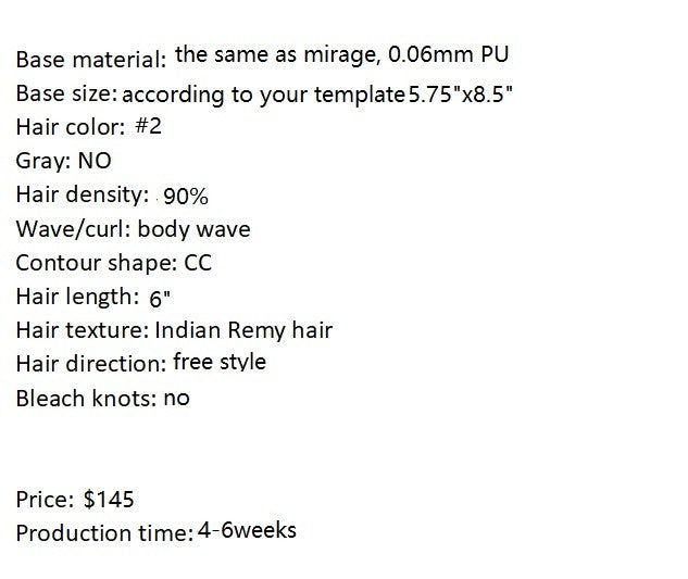 Custom Made Hair System for Salon