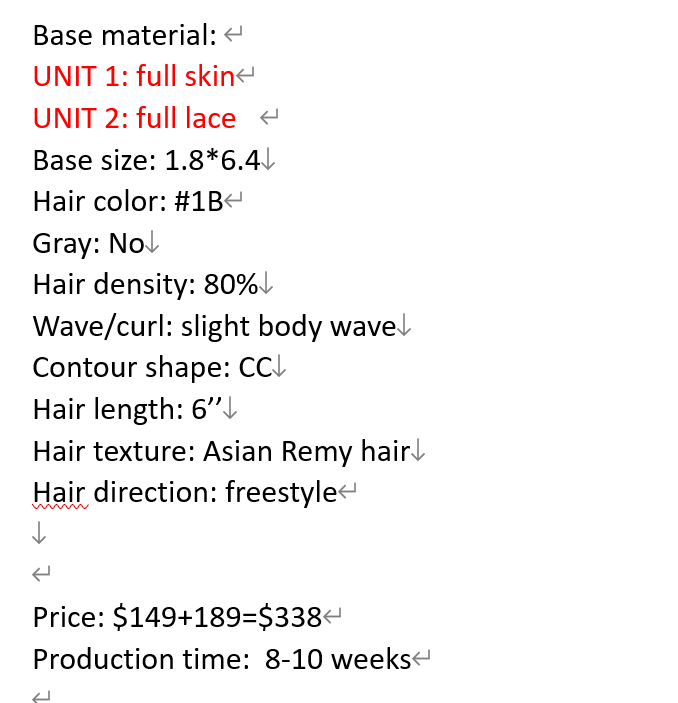 Custom Made Hair System