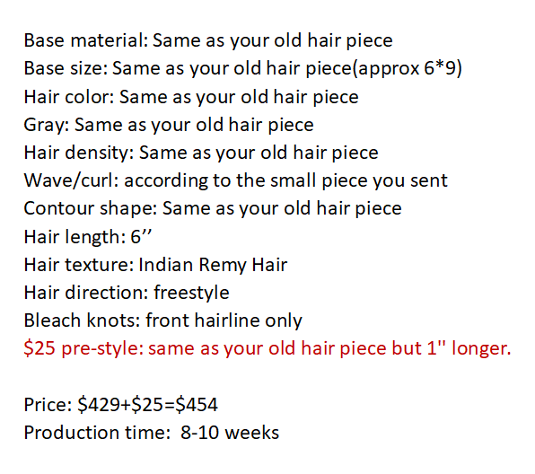 Custom Made Hair System