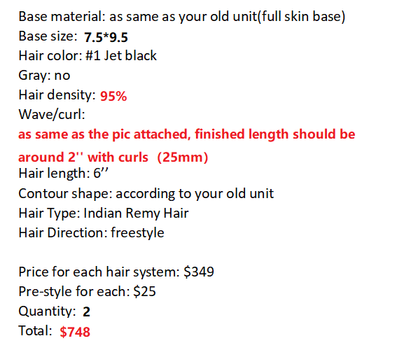 Custom Made Hair System