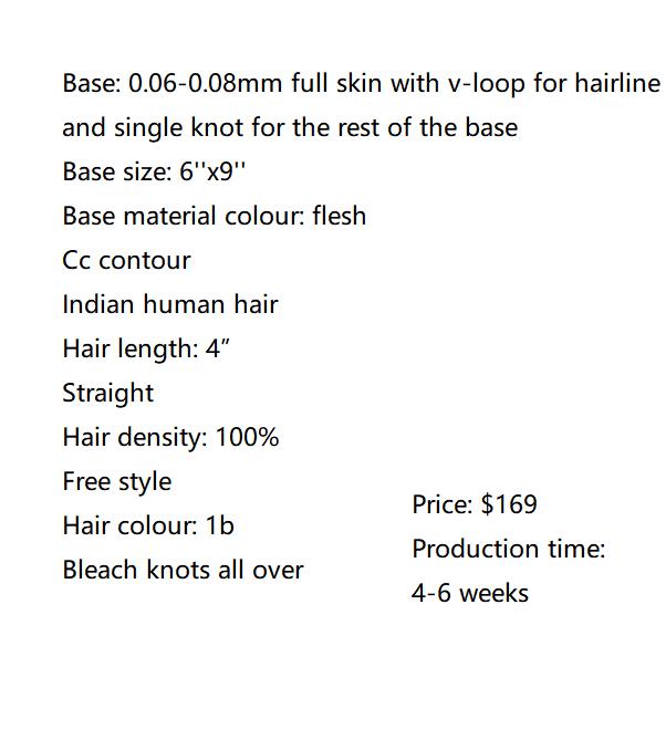 Wholesale Custom Made Hair System for Salon